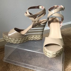 Never worn Fergie wedge sandals